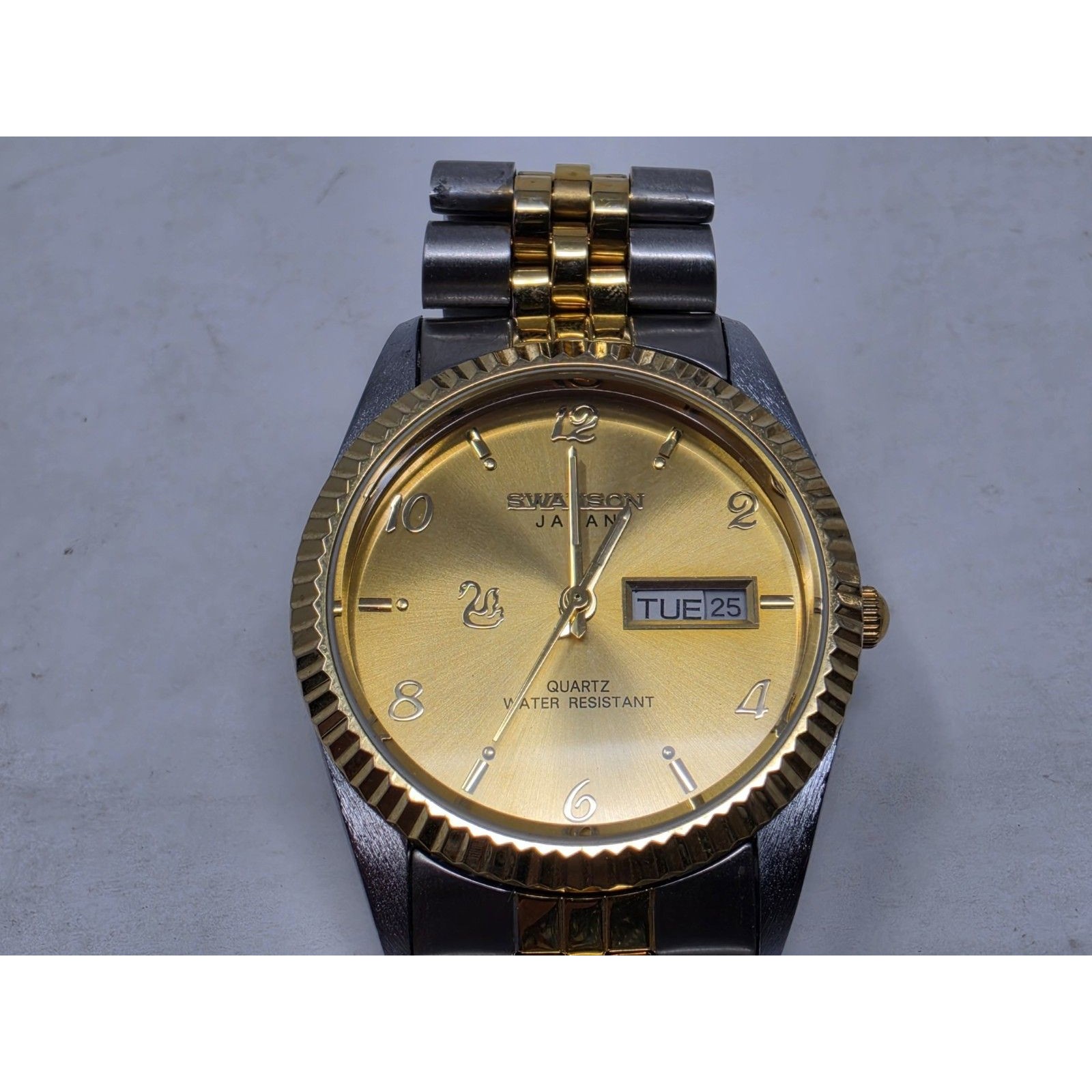 Swanson Japan Mens President DayDate Watch Silver Gold Two Tone Mh168g1286